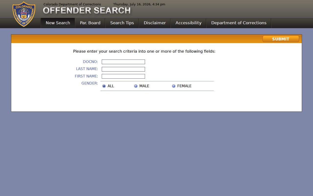 CDOC inmate search for Chaffee County criminal history