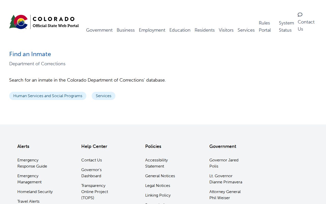 Chaffee County criminal record route to CDOC inmate locator