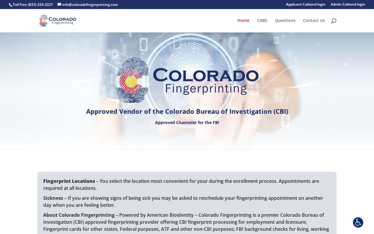Colorado Fingerprinting option for Chaffee County record review